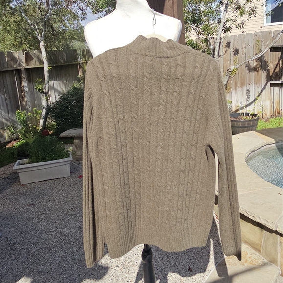 Daniele Blasi Mens Large Sweater Wool Mock Neck 1/3 Zip Rib Knit  Cable Knit - Picture 8 of 13